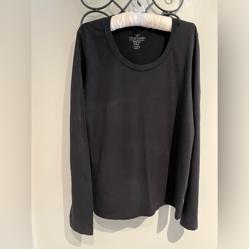 Faded Glory Black Long Sleeve Shirt